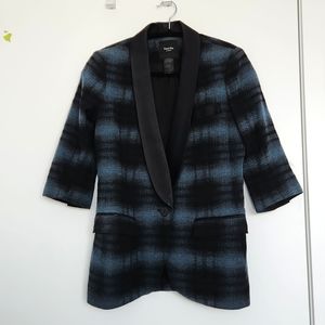 Smythe Plaid Tuxedo Style Blazer